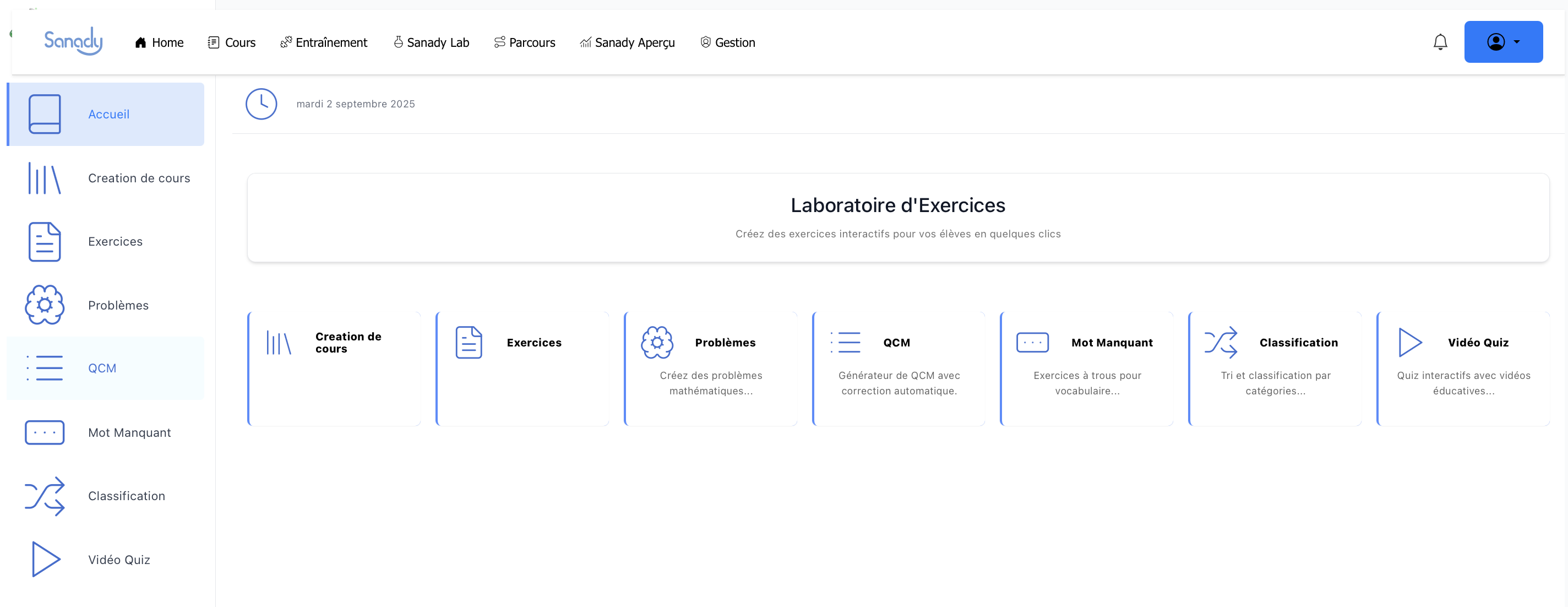Teacher dashboard generating quizzes